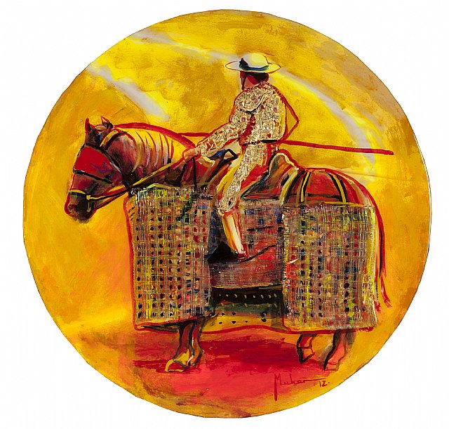 La muestra contiene pinturas expresionistas en papel y lienzo , alguna escultura de gran dimensión muy llamativa, y hemos jugado también con el collage que otorga elegancia a la fiesta