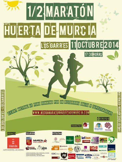 La I Media Maratón Huerta de Murcia tendrá lugar el próximo 11 octubre