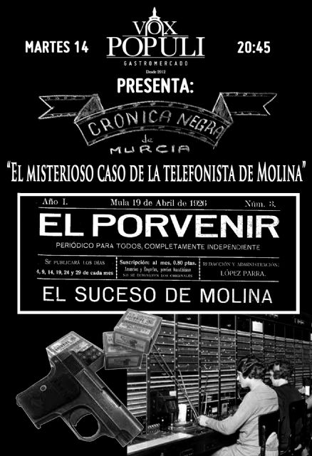 Charlas sobre la Crónica Negra de Murcia en la oferta cultural de Vox Populi Gastromercado