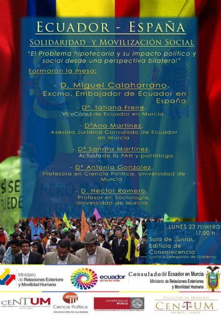 El embajador de Ecuador participa en una mesa redonda por el centenario de la Universidad de Murcia