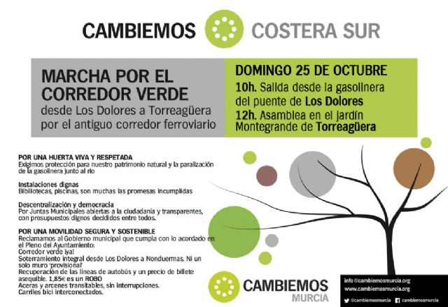 Cambiemos marcha este domingo por el antiguo corredor ferroviario para 'dignificar la Costera Sur'