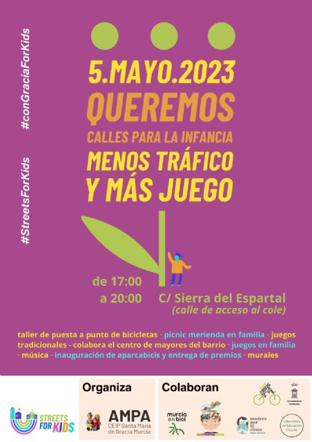 El evento europeo 'Streets for kids' llega a Santa María de Gracia