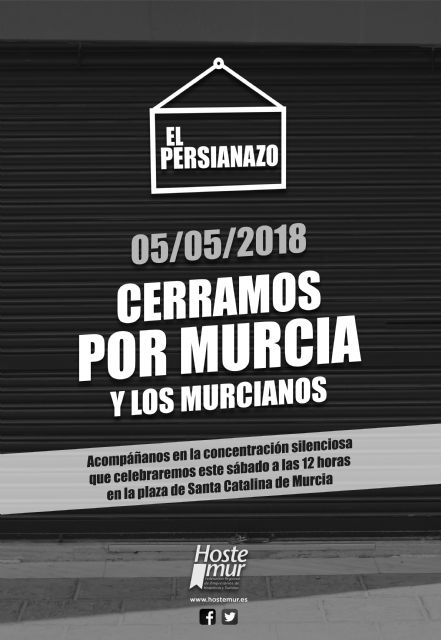 Hostemur critica el 'autoritarismo' del Ayuntamiento de Murcia a pesar que el cierre-protesta de mañana suma más de 250 establecimientos