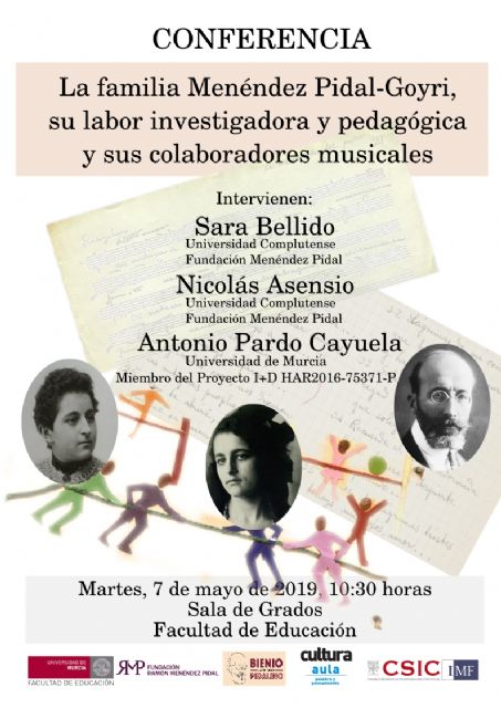 La Universidad de Murcia acoge una conferencia para dar a conocer la labor investigadora de la familia Menéndez-Pidal