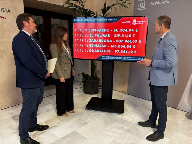 El Ayuntamiento destina cerca de 850.000 &euro; para renovar más de 31.200 m2 de asfalto en diferentes pedanías