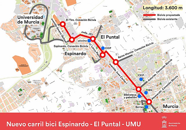 El Campus de Espinardo quedará conectado con el casco urbano de Murcia