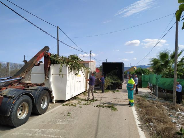 El Servicio de Recogida de Podas permite a los agricultores murcianos deshacerse de 182 toneladas de residuos