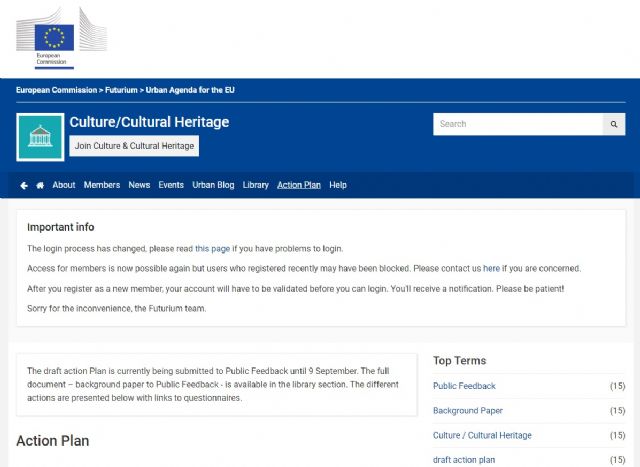 Las propuestas del Consorcio de Cultura y Patrimonio Cultural de la Agenda Urbana Europea 2030 entran en fase de exposición pública