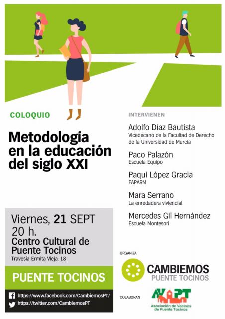 Cambiemos Murcia y la AA.VV de Puente Tocinos celebran mañana un coloquio sobre metodologías educativas