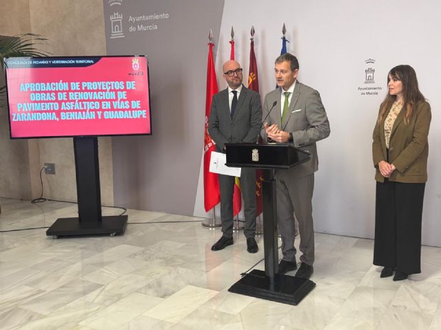 El Ayuntamiento impulsa tres proyectos para renovar el asfalto en Zarandona, Beniaján y Guadalupe por un presupuesto de más 468.000€