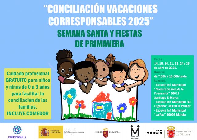 Abierto el plazo para inscribirse en el servicio gratuito de conciliación Vacaciones Corresponsables en las Escuelas Infantiles Municipales para Semana Santa y Fiestas de Primavera