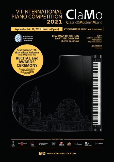 Murcia acogerá en septiembre una nueva edición del Concurso Internacional de Piano ´Clamo Music´
