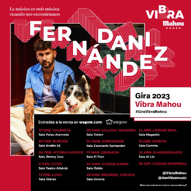 Dani Fernández llega a Murcia en la Gira Vibra Mahou 2023