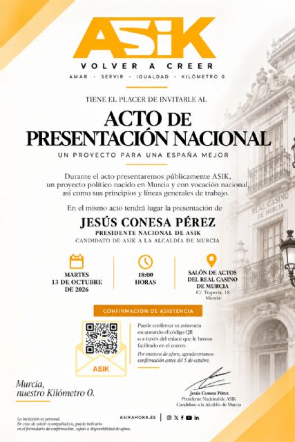 ASIK celebrará en Murcia su presentación nacional el próximo 13 de octubre