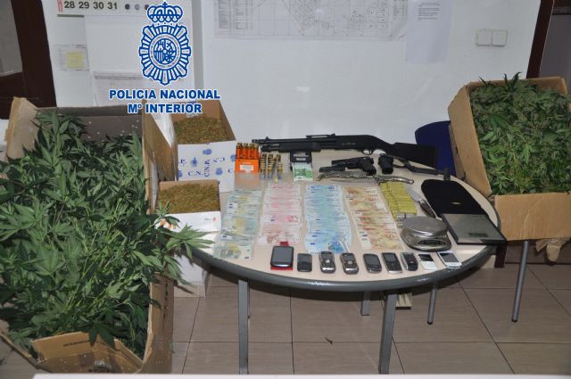 La Policía Nacional desmantela una plantación de marihuana en una vivienda de Sangonera la Seca