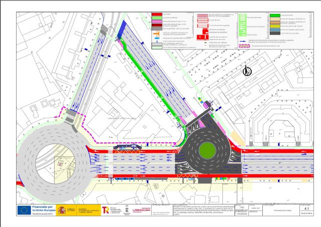 Comienza la construcción de una nueva rotonda situada en la intersección entre ronda de Levante y avenida Juan de Borbón