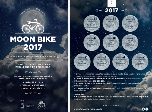 La ruta en bicicleta bajo la luna llena, la 'Moon Bike', recorrerá esta noche 'El Reguerón'