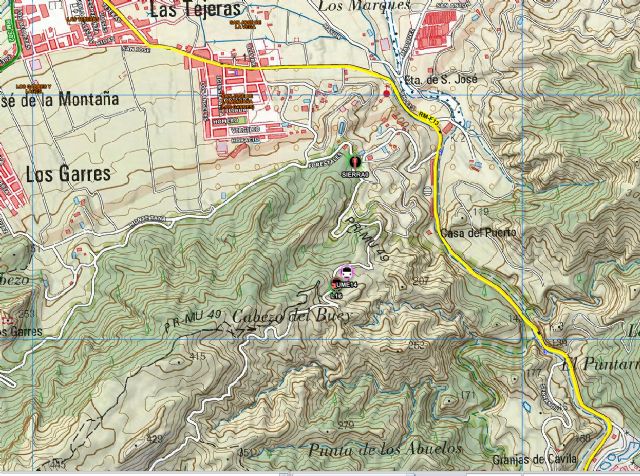 Bomberos rescatan a un ciclista herido en la Sierra de la Cresta del Gallo de Murcia