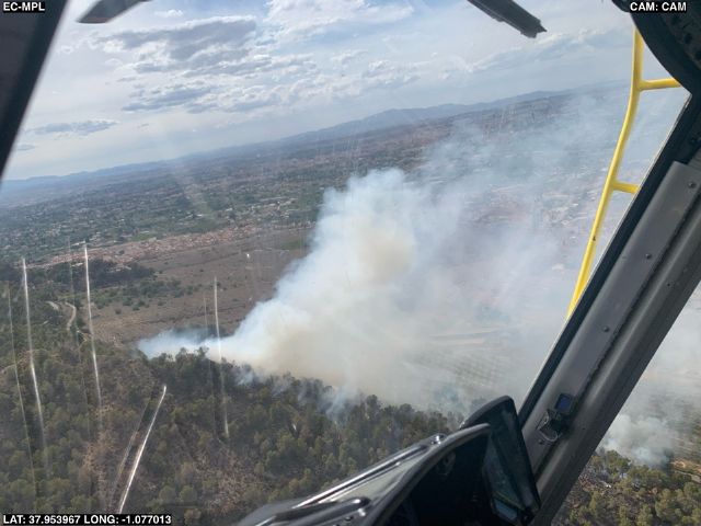 Estabilizado el incendio forestal de Murcia