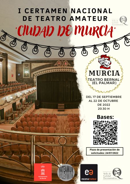 El Teatro Bernal de El Palmar acogerá el I Certamen Nacional de Teatro Amateur ´Ciudad de Murcia´