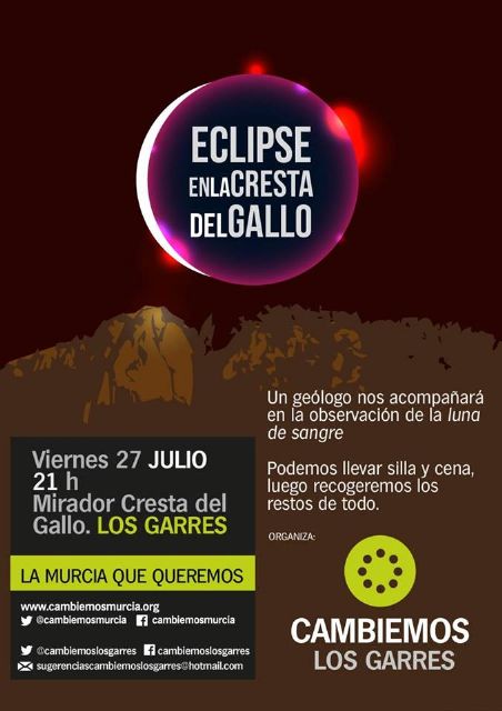 Cambiemos Murcia organiza una visita a la Cresta del Gallo para observar el eclipse lunar