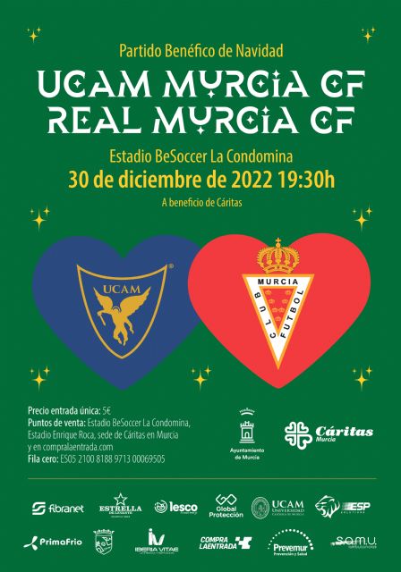 UCAM Murcia y Real Murcia jugarán este viernes un nuevo derbi a beneficio de Cáritas