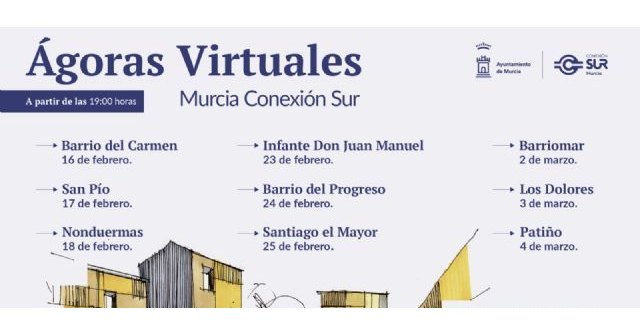 Las ágoras virtuales de Conexión Sur inician su tercera y última semana con los barrios y pedanías de Barriomar, Los Dolores y Patiño