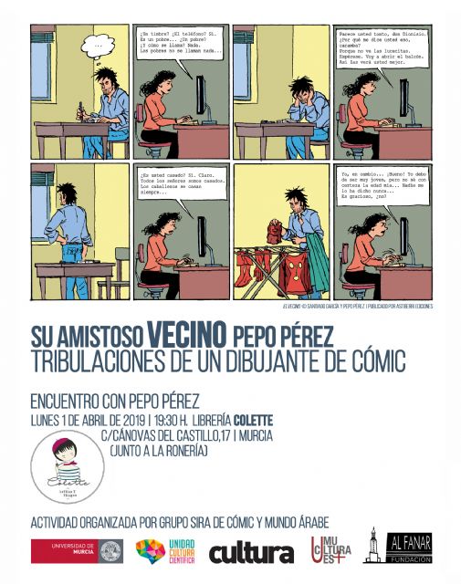 Las tribulaciones del dibujante de cómic Pepo Pérez en la Universidad de Murcia