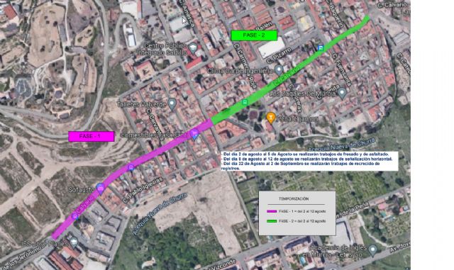 Mañana comienzan las obras de asfaltado correspondientes al lote 1 en la calle Calvario de Espinardo